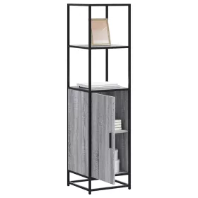 Highboard szürke sonoma 35,5x35x139 cm gépelt fa és fém