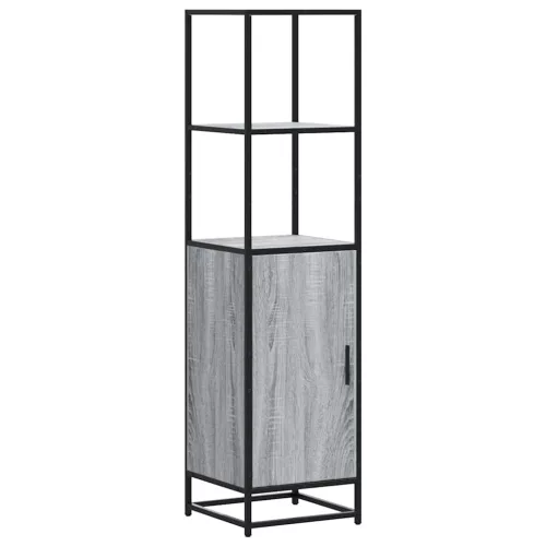  Highboard szürke sonoma 35,5x35x139 cm gépelt fa és fém
