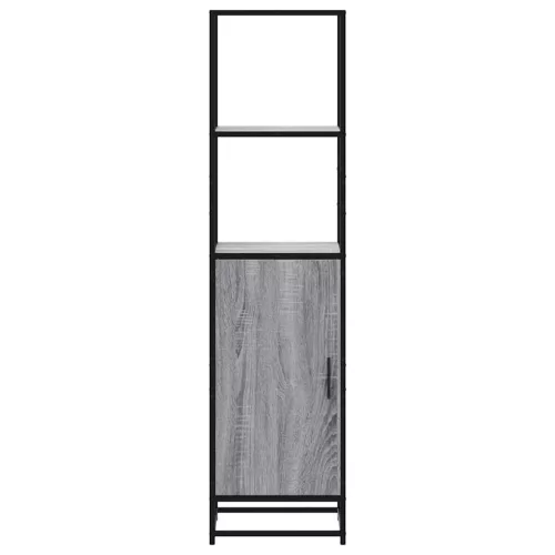  Highboard szürke sonoma 35,5x35x139 cm gépelt fa és fém