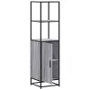  Highboard szürke sonoma 35,5x35x139 cm gépelt fa és fém