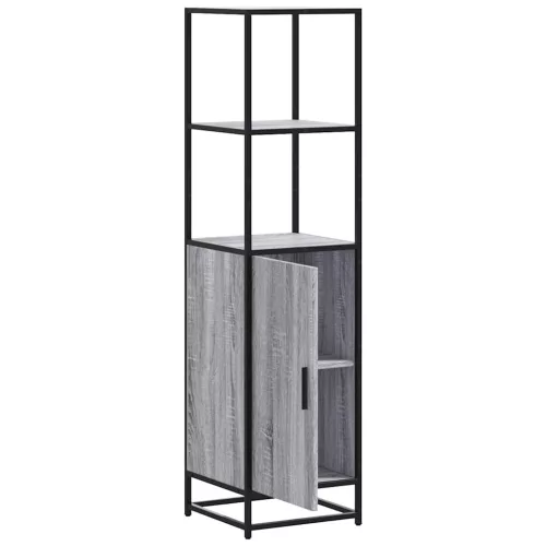  Highboard szürke sonoma 35,5x35x139 cm gépelt fa és fém