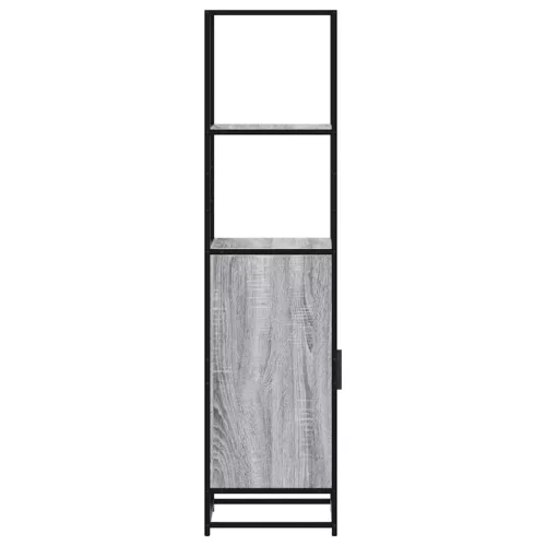  Highboard szürke sonoma 35,5x35x139 cm gépelt fa és fém