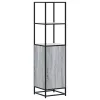  Highboard szürke sonoma 35,5x35x139 cm gépelt fa és fém