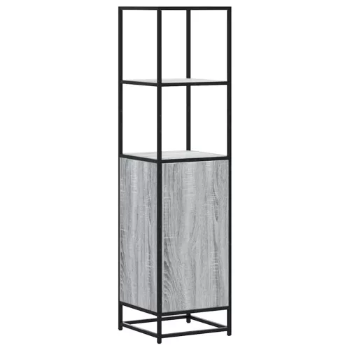  Highboard szürke sonoma 35,5x35x139 cm gépelt fa és fém
