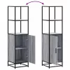  Highboard szürke sonoma 35,5x35x139 cm gépelt fa és fém