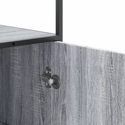  Highboard szürke sonoma 35,5x35x139 cm gépelt fa és fém