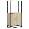  Highboard sonoma tölgy 68x35x139 cm gépelt fa és fém
