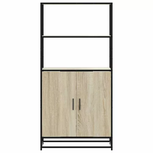  Highboard sonoma tölgy 68x35x139 cm gépelt fa és fém
