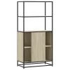  Highboard sonoma tölgy 68x35x139 cm gépelt fa és fém