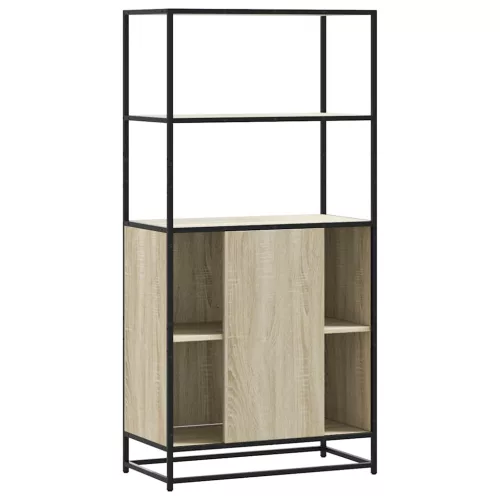  Highboard sonoma tölgy 68x35x139 cm gépelt fa és fém