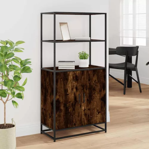  Highboard sonoma tölgy 68x35x139 cm gépelt fa és fém