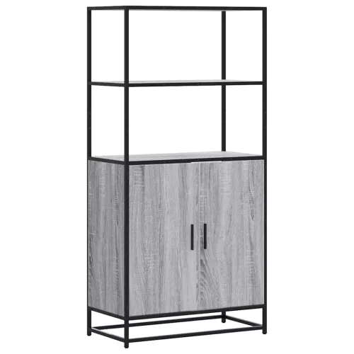  Highboard szürke sonoma 68x35x139 cm gépelt fa és fém