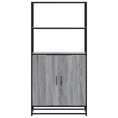  Highboard szürke sonoma 68x35x139 cm gépelt fa és fém
