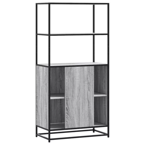  Highboard szürke sonoma 68x35x139 cm gépelt fa és fém