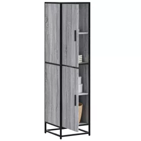  Highboard szürke sonoma 35,5x35x139 cm gépelt fa és fém