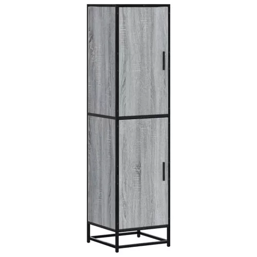  Highboard szürke sonoma 35,5x35x139 cm gépelt fa és fém