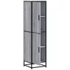  Highboard szürke sonoma 35,5x35x139 cm gépelt fa és fém