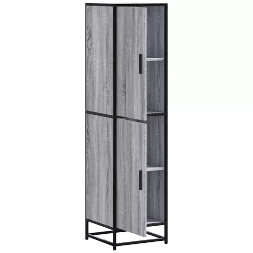  Highboard szürke sonoma 35,5x35x139 cm gépelt fa és fém