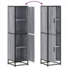  Highboard szürke sonoma 35,5x35x139 cm gépelt fa és fém