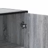  Highboard szürke sonoma 35,5x35x139 cm gépelt fa és fém
