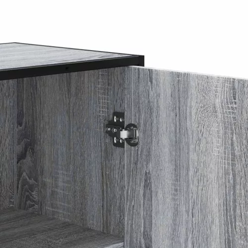  Highboard szürke sonoma 35,5x35x139 cm gépelt fa és fém