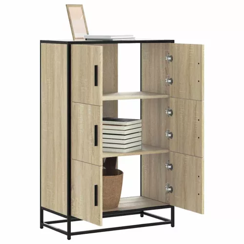  Highboard sonoma tölgy 68x35x106,5 cm gépelt fa és fém