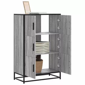  Highboard szürke sonoma 68x35x106,5 cm gépelt fa és fém