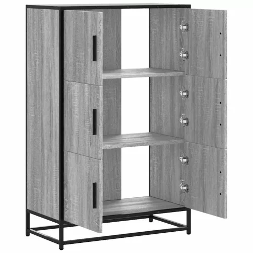  Highboard szürke sonoma 68x35x106,5 cm gépelt fa és fém
