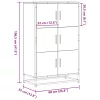  Highboard szürke sonoma 68x35x106,5 cm gépelt fa és fém