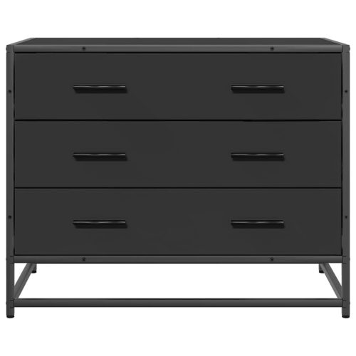  fekete szerelt fa fiókos szekrény 70x41x56 cm