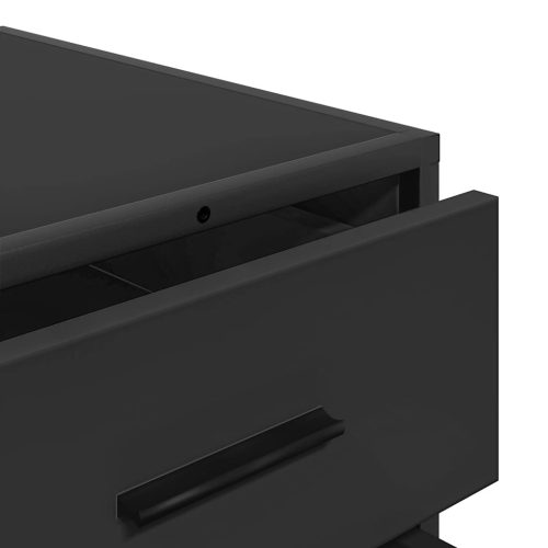  fekete szerelt fa fiókos szekrény 70x41x56 cm