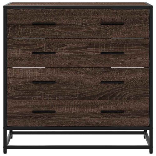  barna tölgy szerelt fa fiókos szekrény 70x41x70 cm