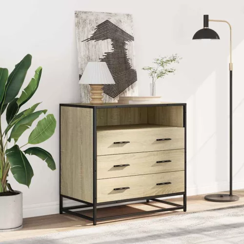  sonoma-tölgy színű szerelt fa fiókos szekrény 70x41x70 cm