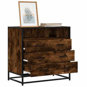  füstös tölgy szerelt fa fiókos szekrény 70x41x70 cm