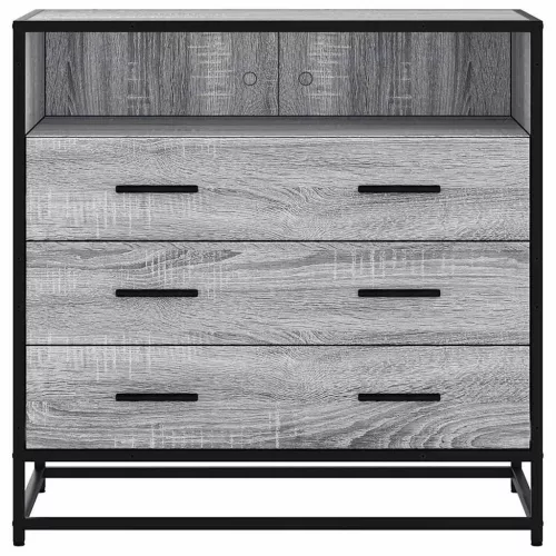  szürke sonoma színű szerelt fa fiókos szekrény 70x41x70 cm