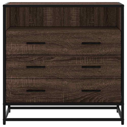  barna tölgy szerelt fa fiókos szekrény 70x41x70 cm