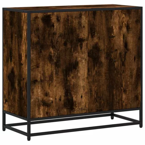  füstös tölgy színű szerelt fa könyvszekrény 80,5x35x76 cm