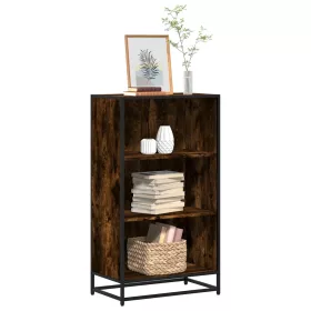    füstös tölgy színű szerelt fa könyvszekrény 60x35x107,5 cm