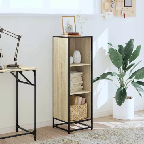  sonoma tölgyszínű szerelt fa könyvszekrény 33,5x33x107,5 cm