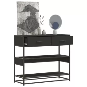  fekete szerelt fa tálalóasztal 90x35x80 cm