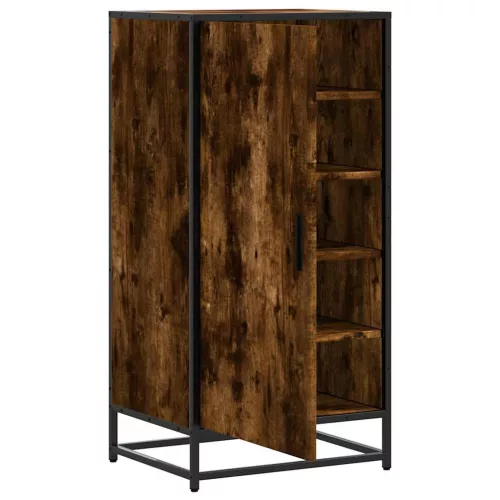  füstös tölgy színű szerelt fa cipőtartó 48x38x97,5 cm