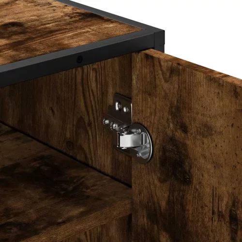  füstös tölgy színű szerelt fa cipőtartó 48x38x97,5 cm