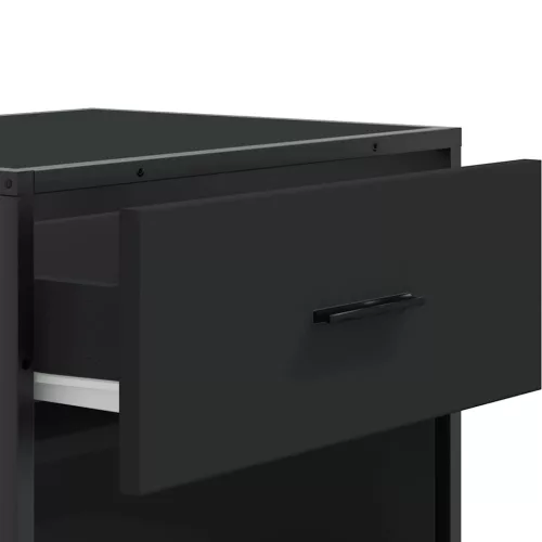  fekete szerelt fa cipőtároló szekrény 48x38x97,5 cm