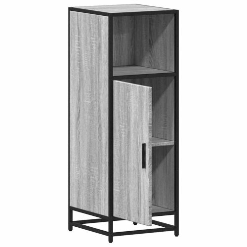  szürke sonoma színű szerelt fa fürdőszobaszekrény 35x37,5x100cm