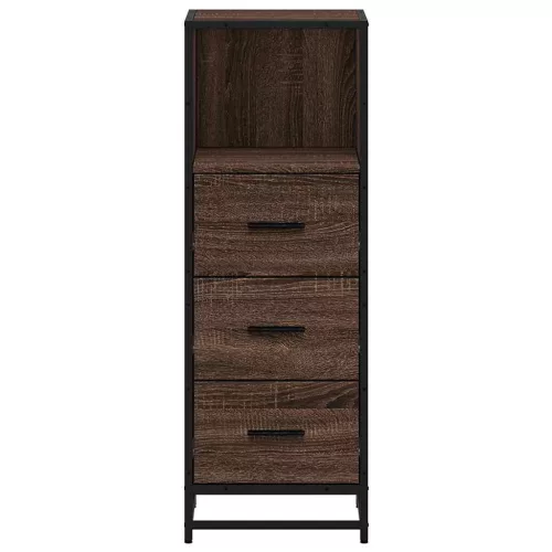  barna tölgyszínű szerelt fa fürdőszobaszekrény 35x37,5x100 cm