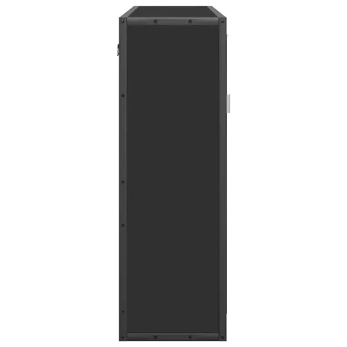  fekete szerelt fa fürdőszobai tükör 65x20x60 cm