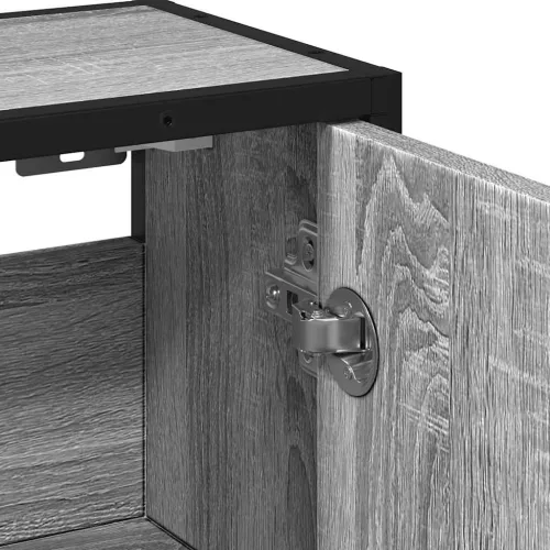  szürke sonoma színű szerelt fa tükrös szekrény 65x20x60 cm