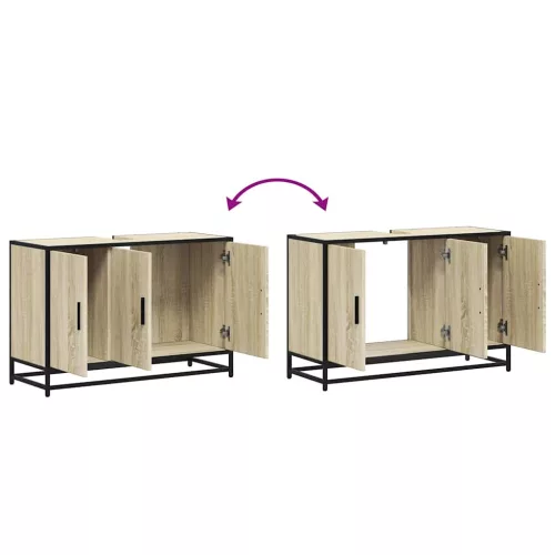  sonoma tölgy szerelt fa fürdőszobai mosdószekrény 90x33x60 cm