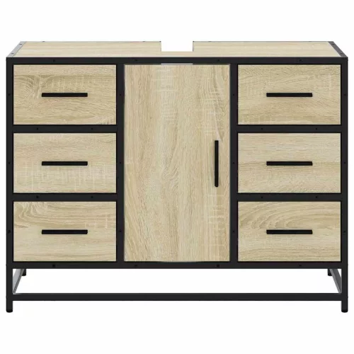  sonoma tölgy szerelt fa fürdőszobai mosdószekrény 80x33x60 cm