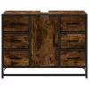  füstös tölgy szerelt fa fürdőszobai mosdószekrény 80x33x60 cm